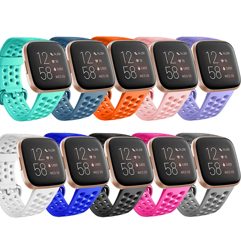 Силиконовый водонепроницаемый ремешок для Fitbit Versa 2 спортивные аксессуары Смарт