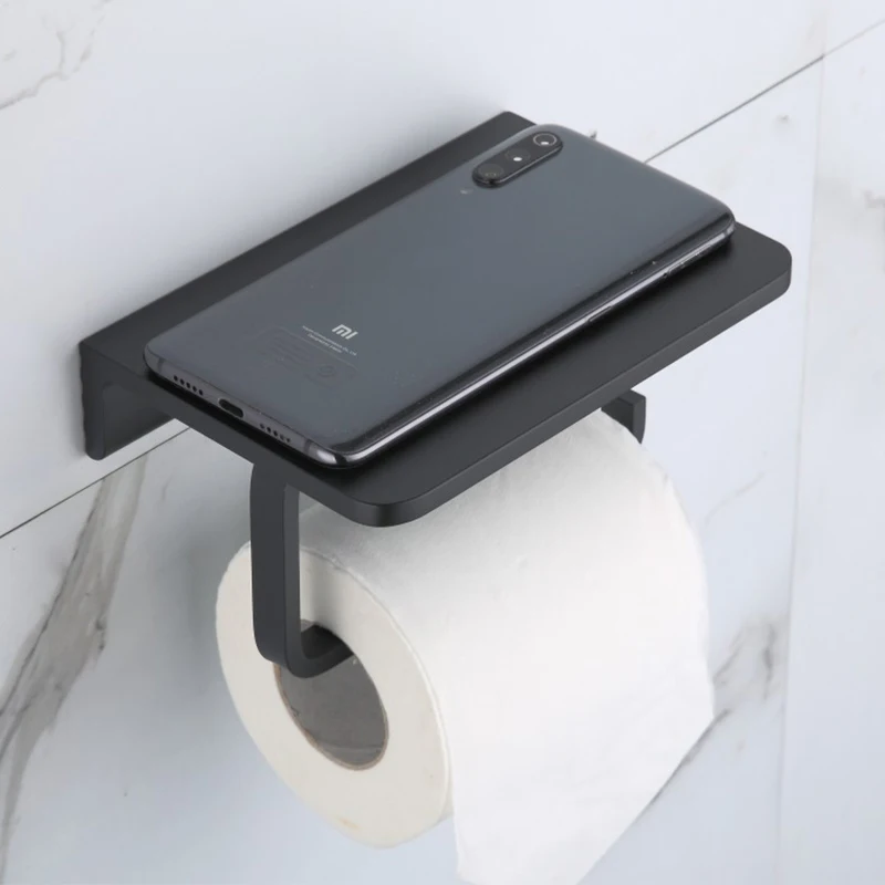 Bathroom aluminum Hardware Sets Towel Rack Paper holder Toilet Brush Holder Towel Holder hook Row hook Activity bar images - 6