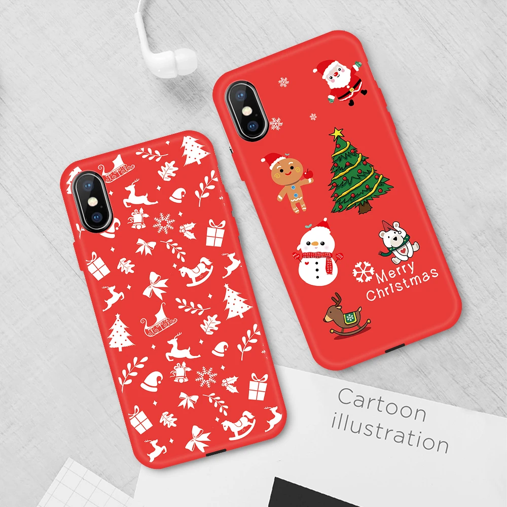 Чехлы для iPhone X XS Max XR с рождественской росписью чехол телефона iPhoneX iPhoneXR милым