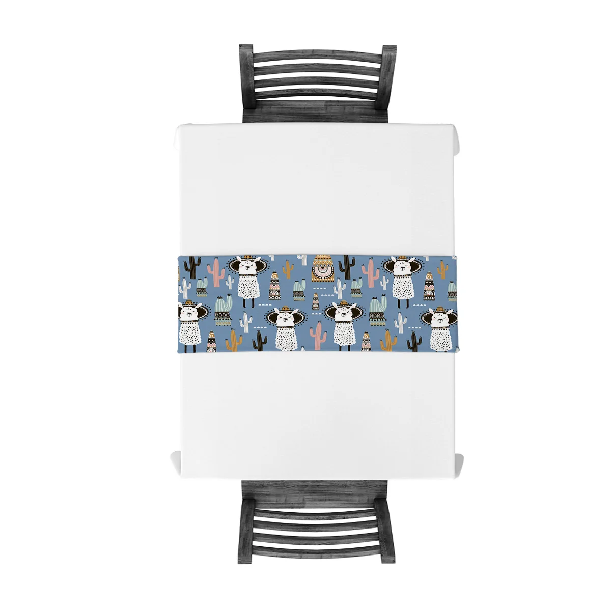 Современная настольная дорожка С КАКТУСОМ и альпакой в скандинавском стиле