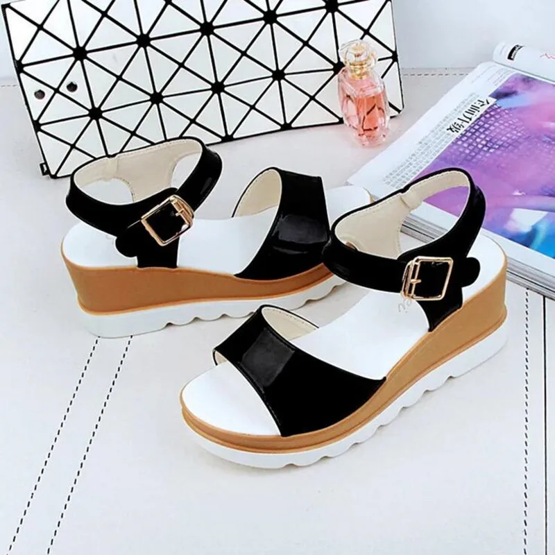 

Large Size Sandals Women's Summer Sandals New Women's Shoes Open Sandals flat Shoes Roman PU Sandals Ladies Slipper footwear