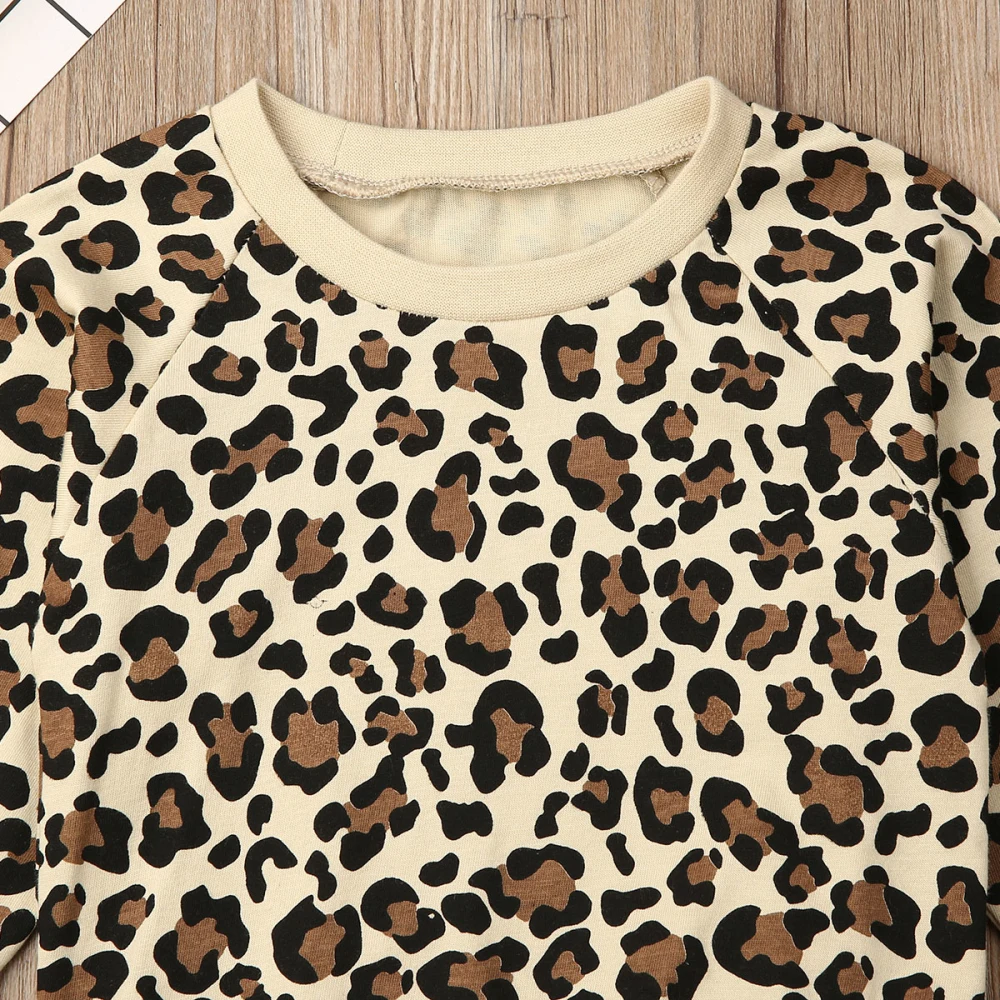 Детский леопардовый комбинезон с капюшоном и штаны|Сочетающаяся одежда для