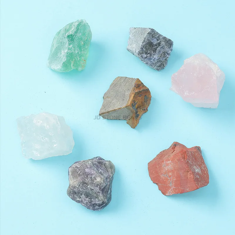 

7pcs Chakra raw stone set home decoration irregular mineral rough stones crystal kit mixed color wholesale dropshipping