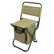 Outdoor Folding Backrest Camping Fishing Chair Stool Portable Backpack with Cooler Insulated Picnic Bag Hiking Seat Bag  X56A