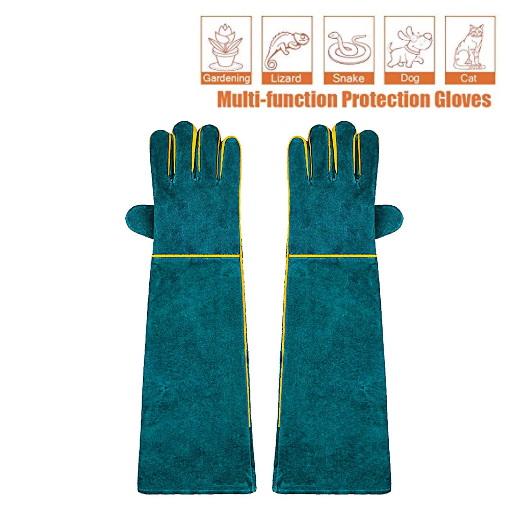 

Gloves Anti-Scratch Prevent Bite Leather 1 Pair Of Anti Bite Gloves Climb Pet Reptile Green Lion Lizard Snake Protective Gloves