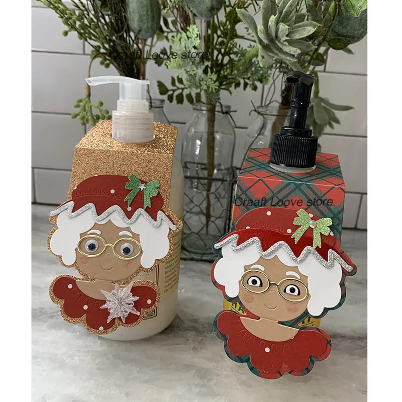 Mrs Santa Wine ярлыки на бутылки Tag рождественские металлические высекальные трафареты