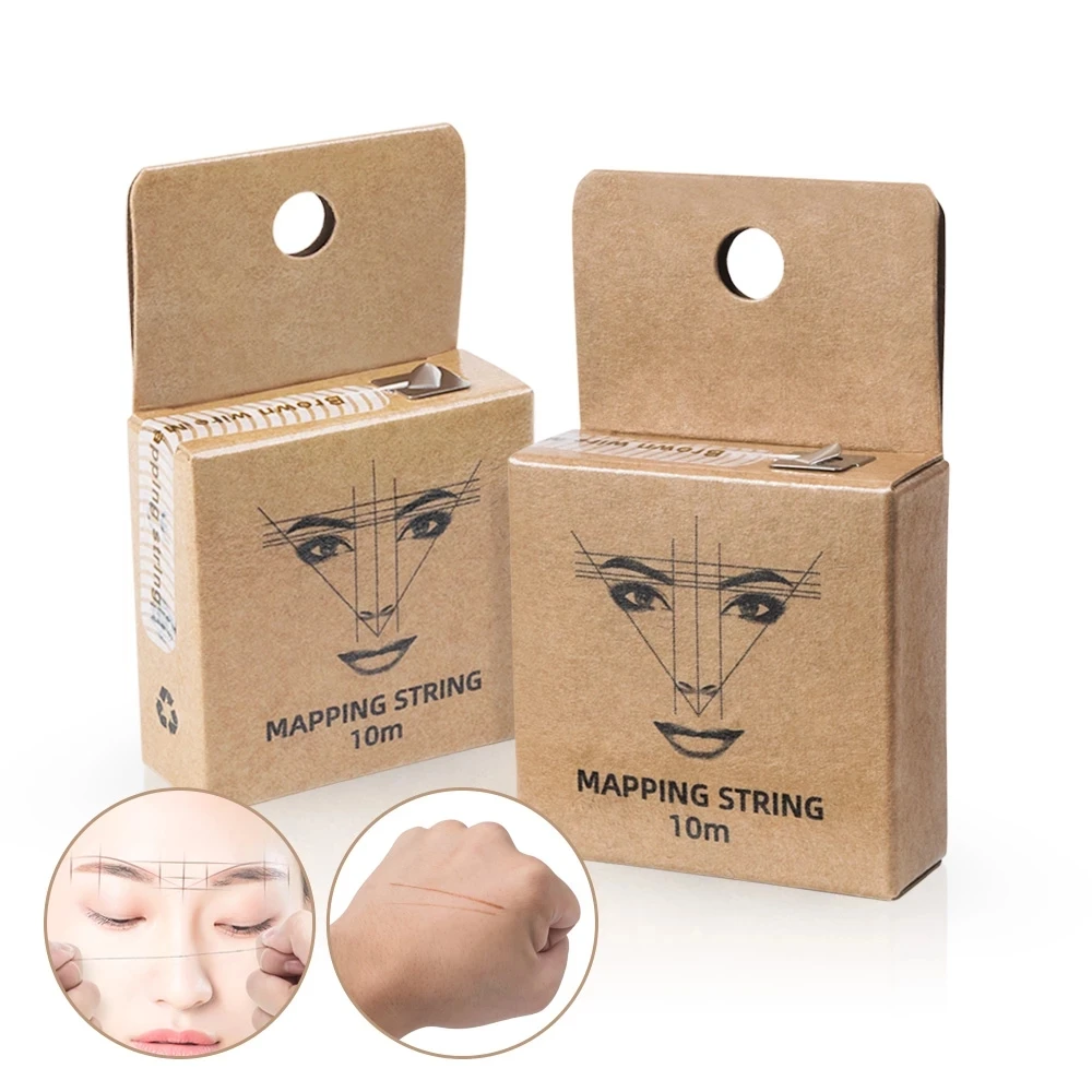 10Meter Microblading Mapping Pre-Ink String for Makeup Eyebrow Dyeing Linen Thread Semi Permanent Positioning Measure Tool