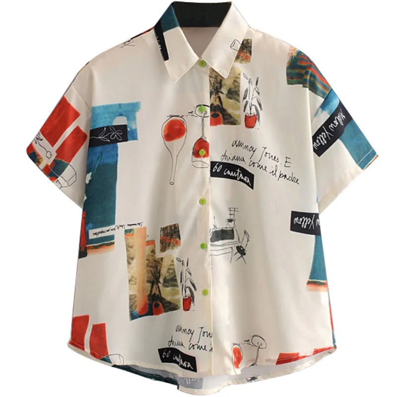 XUXI 2020 Женская модная рубашка с принтом новая сексуальная летняя блузка коротким