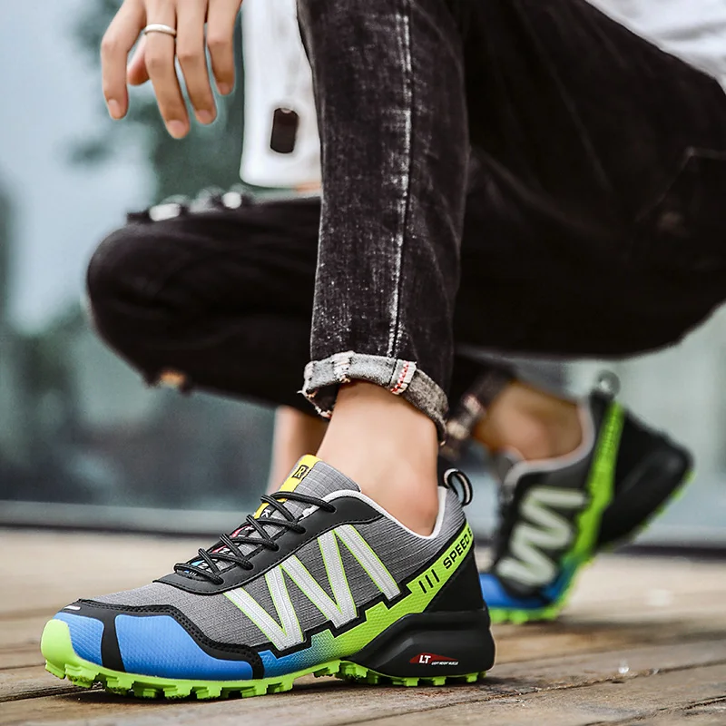 2020 New Men Running shoes Outdoor Breathable Anti-skid Wear-resistant Lace-up Sneakers Male Jogging Training Travel Sport Shoes |