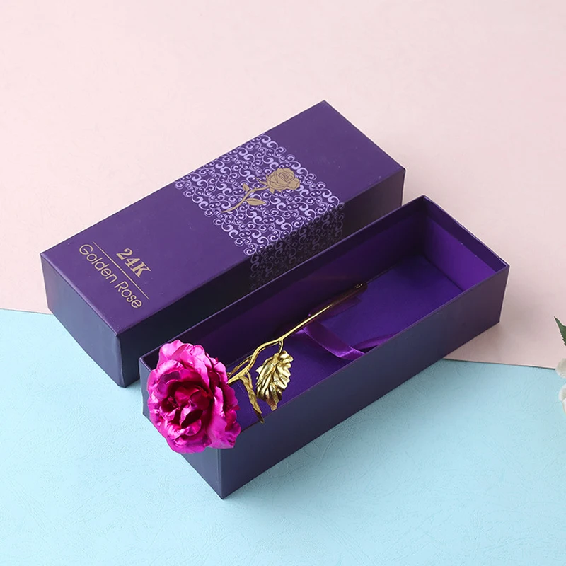 rose red and box 24K Позолоченные романтические золотые розы подарок на день Святого Валентина подарок для влюбленных подарок на день рождения романтическая Золотая Роза для домашнего декора вечерние принадлежности - Цвет: rose red and box