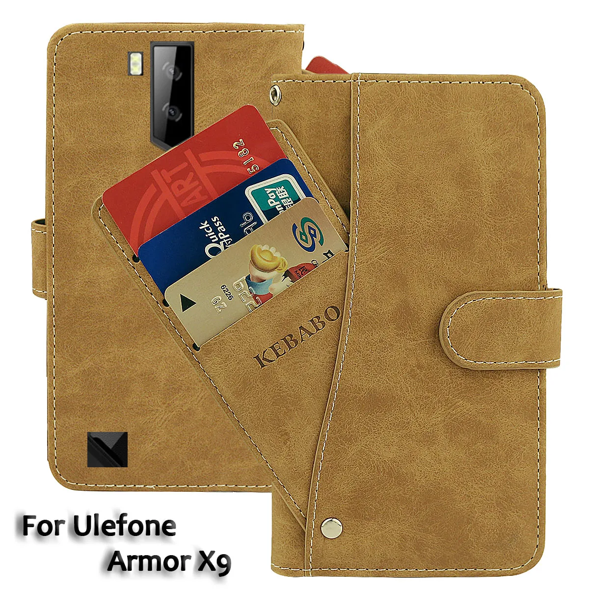 

Vintage Leather Wallet Ulefone Armor X9 Case 5.5" Flip Luxury Card Slots Cover Magnet Phone Protective Cases Bags