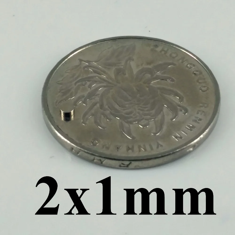Неодимовый магнит 2x1 мм 200 шт Сильные Редкоземельные круглые промышленные магниты