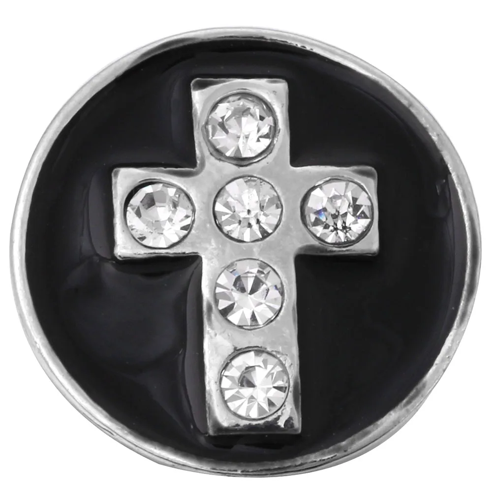 6pcs/lot New Snap Jewelry Rhinestone 18mm Cross Buttons Fit 20mm Button Bracelet Interchangeable | Украшения и аксессуары