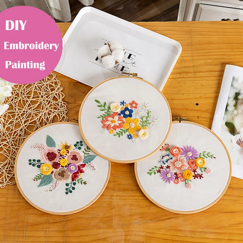 Набор для вышивания набор самостоятельной вышивки яркий цветочный букет вышивка