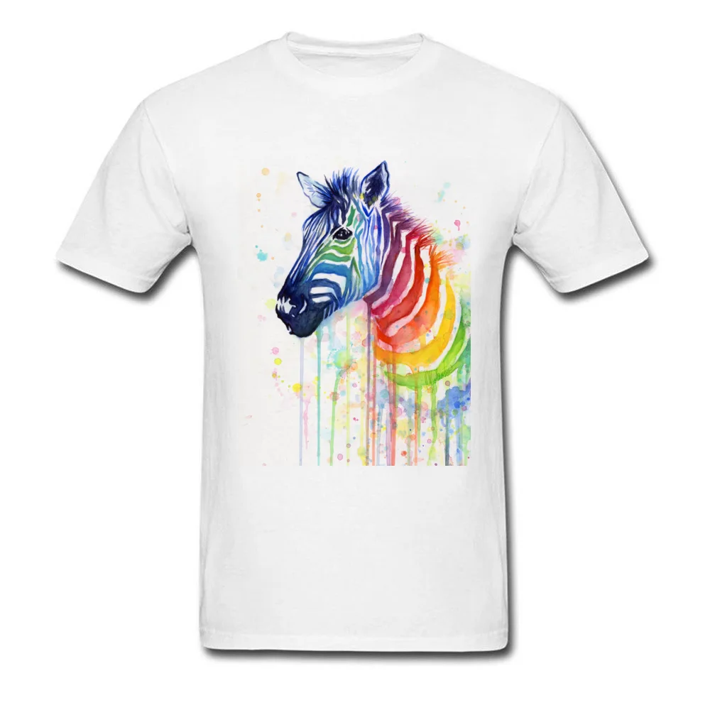 

Ode To Fruit Stripes Brand New Men T-shirt Zebra Rainbow Watercolor Black Tees Short Sleeve