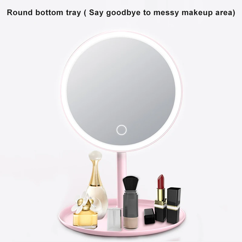 Портативное зеркало для макияжа EY669 регулируемое косметическое с светодиодный