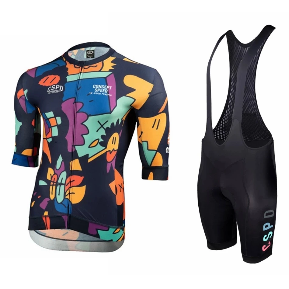 

Велосипедная одежда Concept Speed для мужчин, комплект оборудования для велоспорта, с коротким рукавом, быстросохнущая одежда для горных велосип...