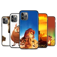 disney cartoon the lion king soft tpu for apple iphone 13 12 11 se xs xr x 7 8 6 5 s mini plus pro max 2020 black phone case