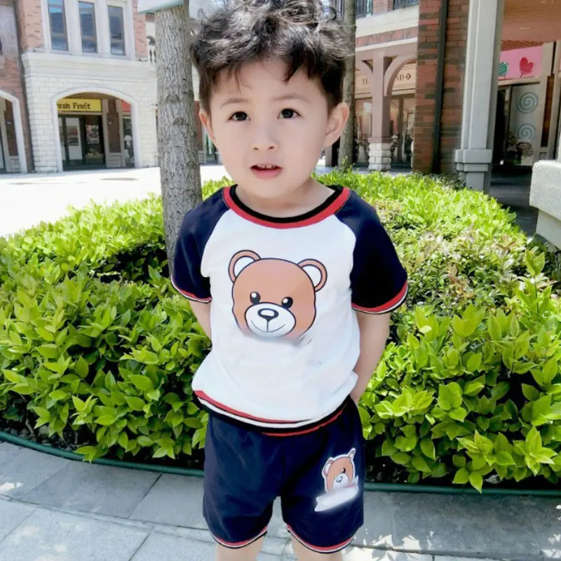 New brand Toddler Boys Casual Clothes Sets Short Sleeve T-shirt+Shorts 2pcs Clothing Set Kid Girls Tops+ Skirt Outfit Tracksuit | Детская