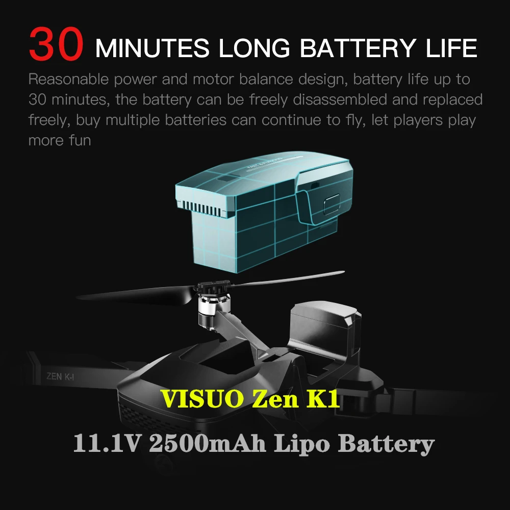 

Original RC Drone ZEN K1 Li-Po Battery 11.1V 2500mAh Quadcopter Spare Parts
