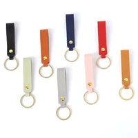 pu leather keychain 8 colors key chain men women car solid color key strap waist wallet keychains business gift keyrings