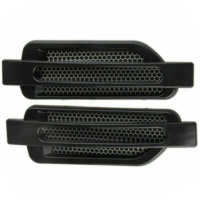 

2X JDM Sporty Black Side Fender Hood Scoop Bonnot Air Flow Intake Decor Covers