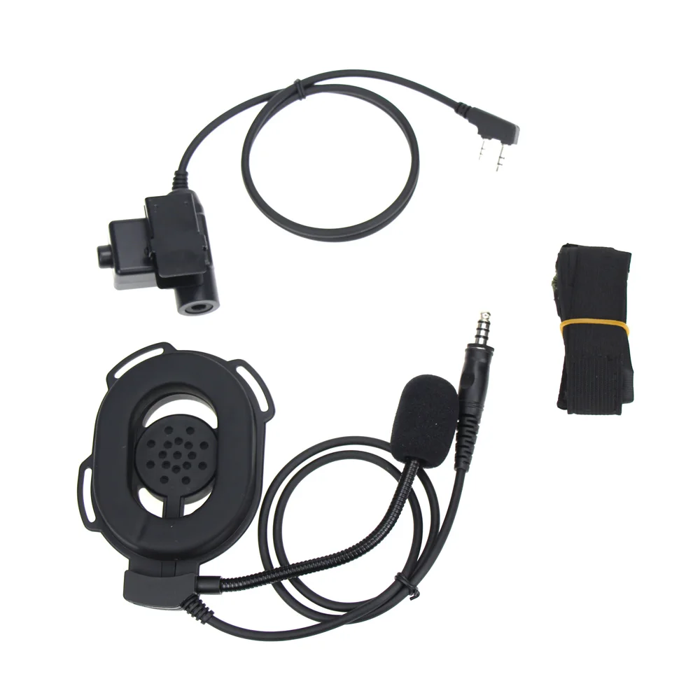 2 Pin PTT Тактический Bowman Elite II Гарнитура с U94 Стиль микрофон наушники для Kenwood Baofeng двухстороннее Радио рация