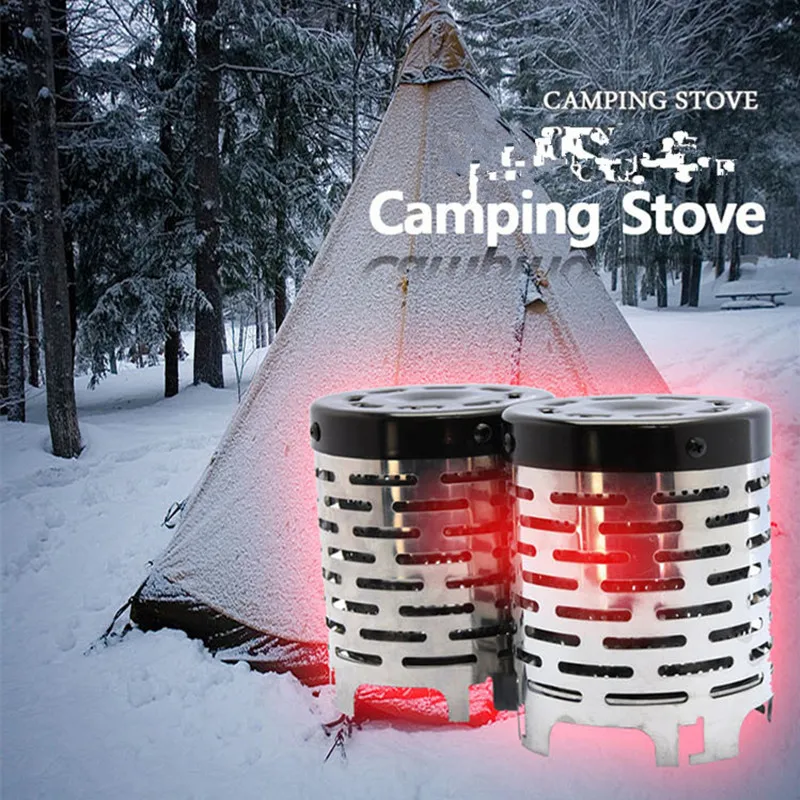 

Outdoor Cooker Lid Camping Stainless Steel Portable Stove Cap For Fishing Camping Tent Picnic BBQ Cover Stove