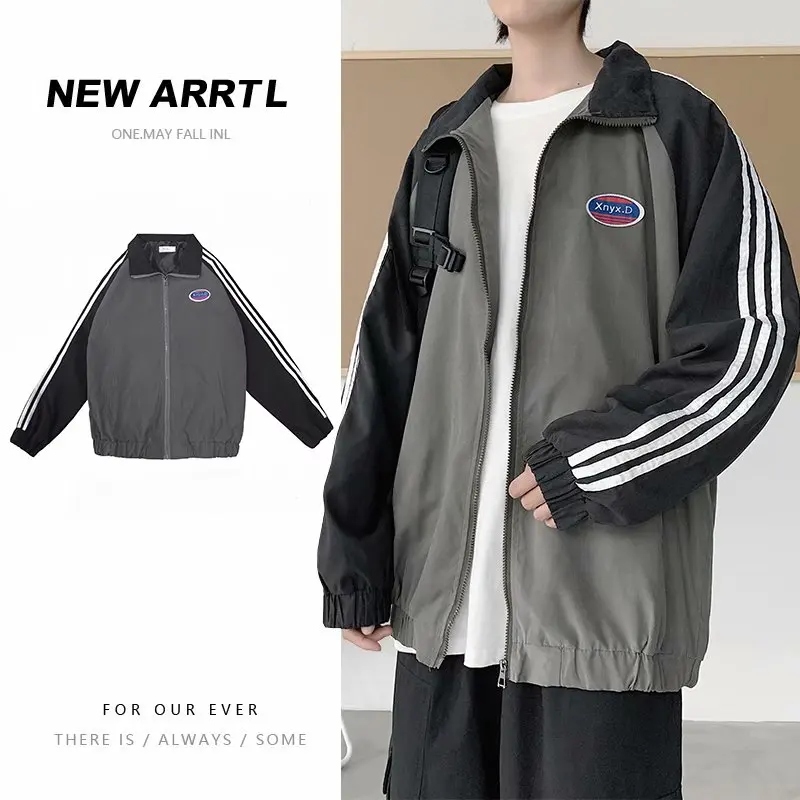 

Оригинальная весенняя и осенняя Спортивная повседневная куртка в Корейском стиле, трендовая Рабочая куртка, брендовая Красивая свободная ...