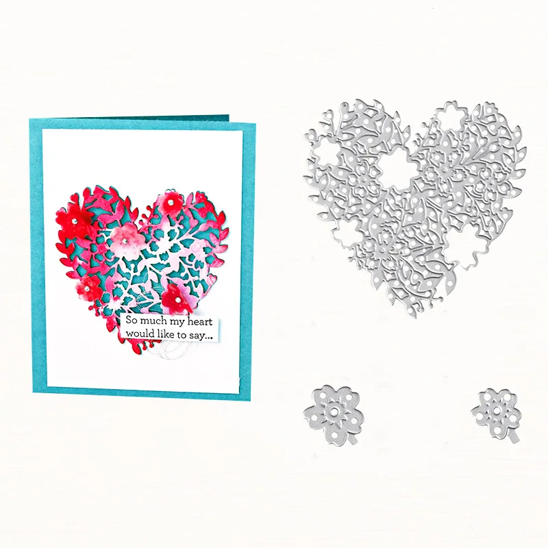 Набор штампов MovingPanda JC083 с прозрачным креплением в форме сердца металлические