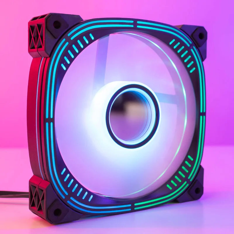 120 мм ПК компьютер ультра тихий светодиодный охлаждающий вентилятор Радиатор 1