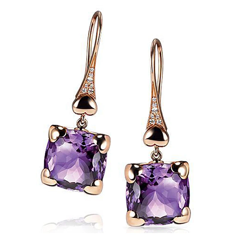 Винтажные длинные висячие серьги для женщин 2020 Bijoux квадратные фиолетовые