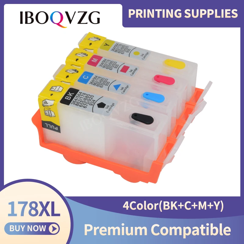 Чернильный картридж IBOQVZG 4 цветов для HP 178 178XL с чипом ARC чернильный B109n B110a 5510 3070A 3520 |