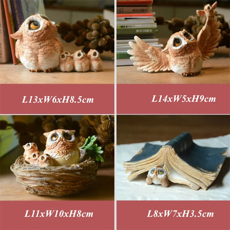 Креативная фигурка Милого Животного совы современные ремесла украшение для
