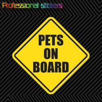 pets on board sticker die cut vinyl caution sign dog cat safety pet stickers for car rv laptops motorcycles