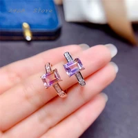 new womens ring 925 silver inlaid natural amethyst ring simple atmosphere a gift for girlfriend