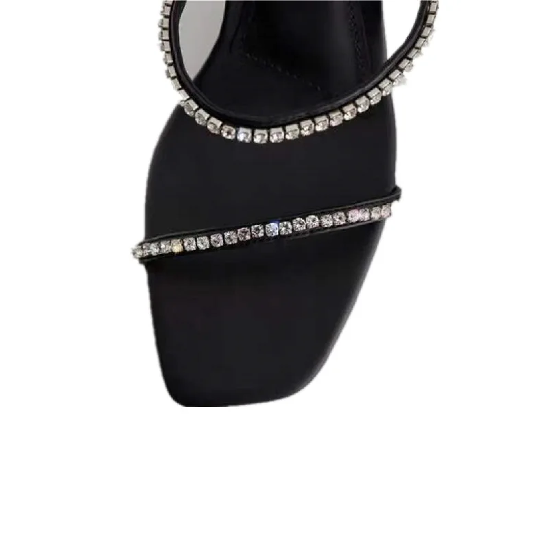 

Slippers Women Summer Slides Fashion High-Heeled Shoes Lady Jelly Flip Flops Pantofle Cross-Tied Luxury Glitter 2021 Thin Rubber