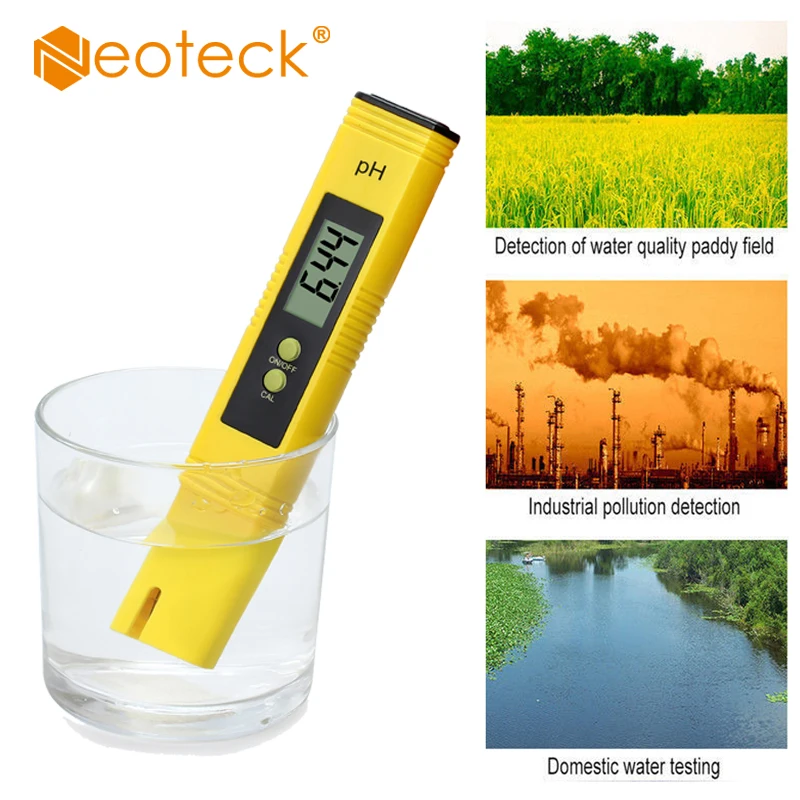 Портативный PH метр Neoteck с ЖК дисплеем Точность 0 01 для аквариума бассейна воды