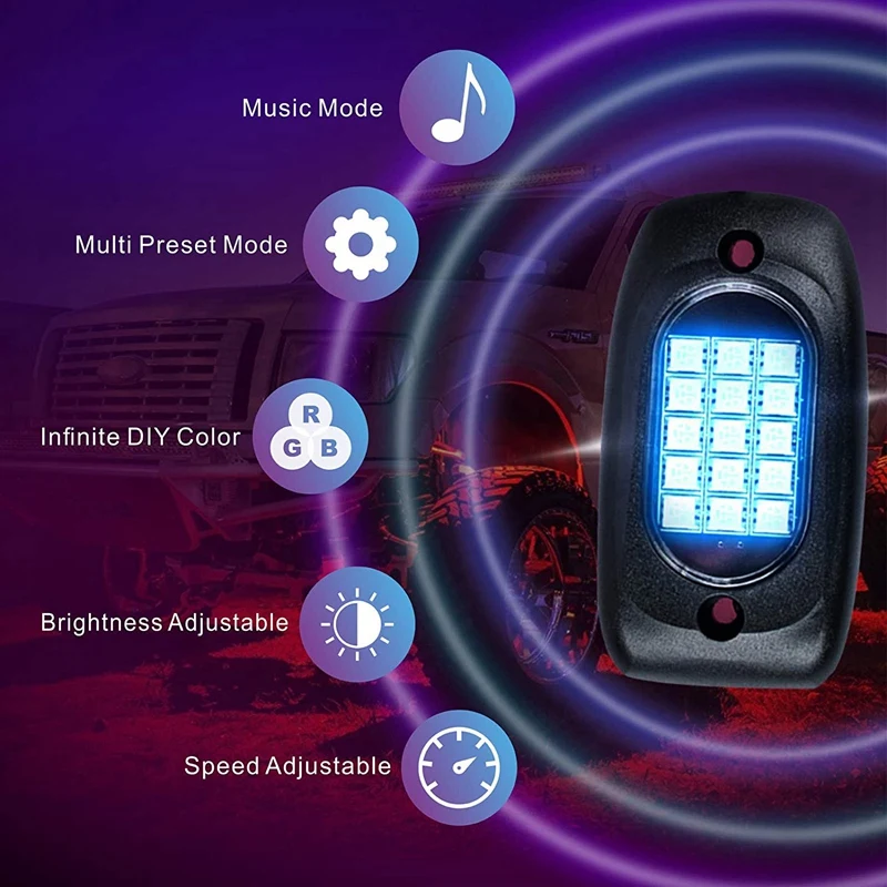 Светодиодные светильники Rock разноцветные RGB подсветка неоновые