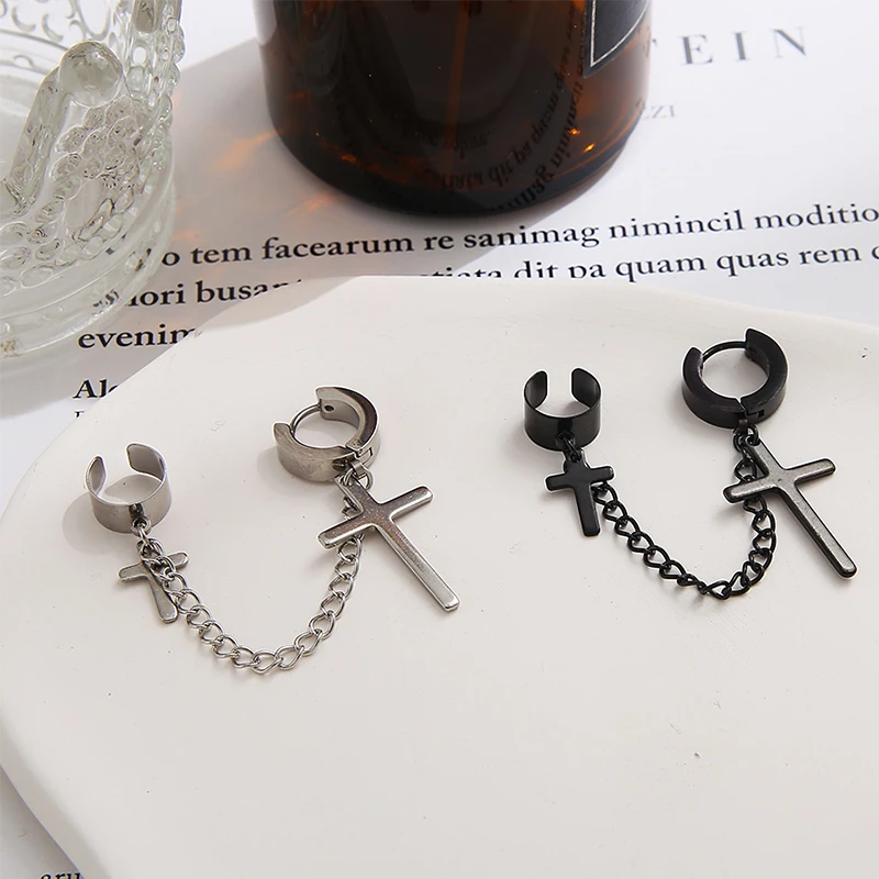 

Женские и мужские серьги в стиле панк, металлические серьги-клипсы в стиле хип-хоп