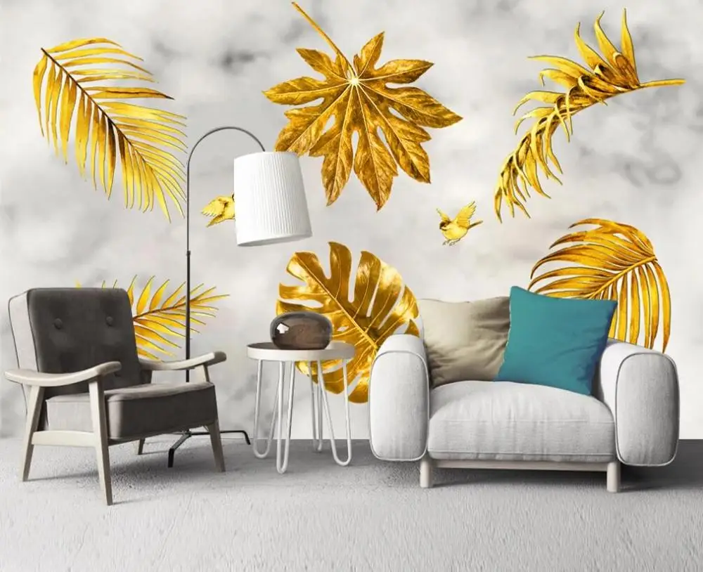 Настенные 3D-обои на заказ золотые минималистичные настенные декоративные
