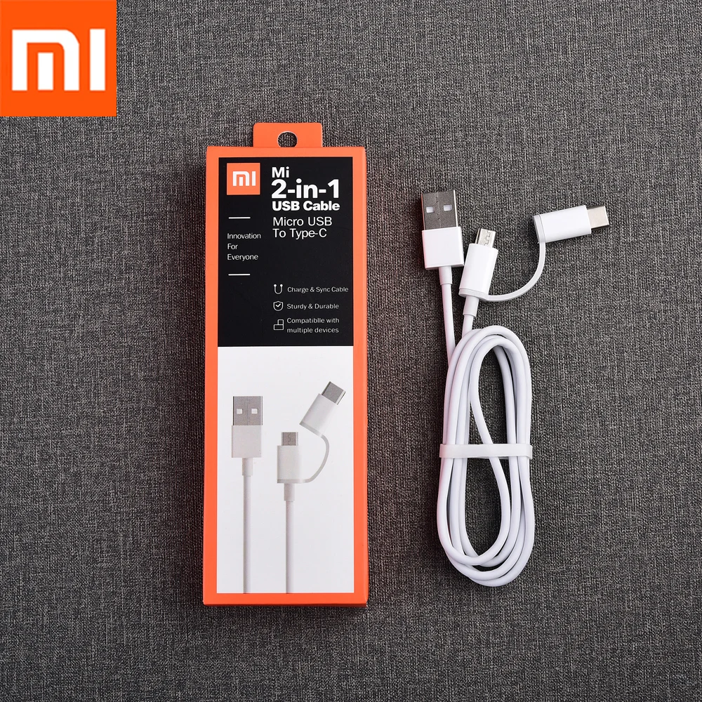 Кабель 2 в 1 для быстрой зарядки Xiaomi Mi Micro USB/Type C провод Note 10 Lite CC9e A3 S2 Redmi 4X 8T 8 9|Кабели
