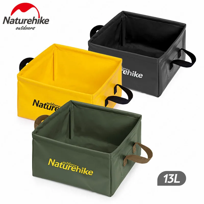 

NH Outdoor Portable Folding 13L Water Bucket Multifunction Square Storage Barrel Travel Storage Box Durable Camping Bucket Bag