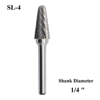 sl 4 tungsten carbide burr rotary file taper shape with radius end double cut with 14shank for die grinder drill bit