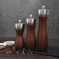 2 pcs set salt and pepper grinder set premium beech wood salt grinder pepper mill shakers gift set ceramic core kitchen tools