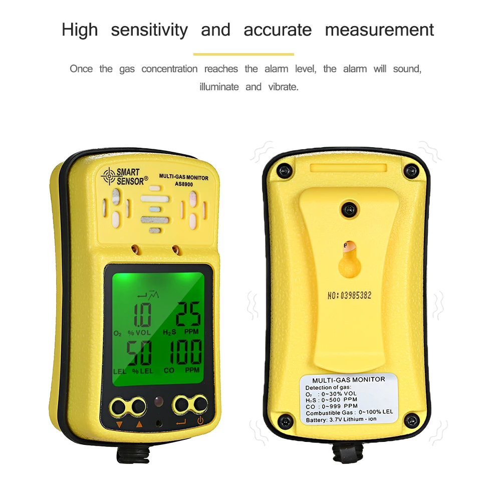 SMART SENSOR Professional Portable Multi Gas Detector Analyzer Handheld Air Quality Monitor for Oxygen/Combustible | Инструменты