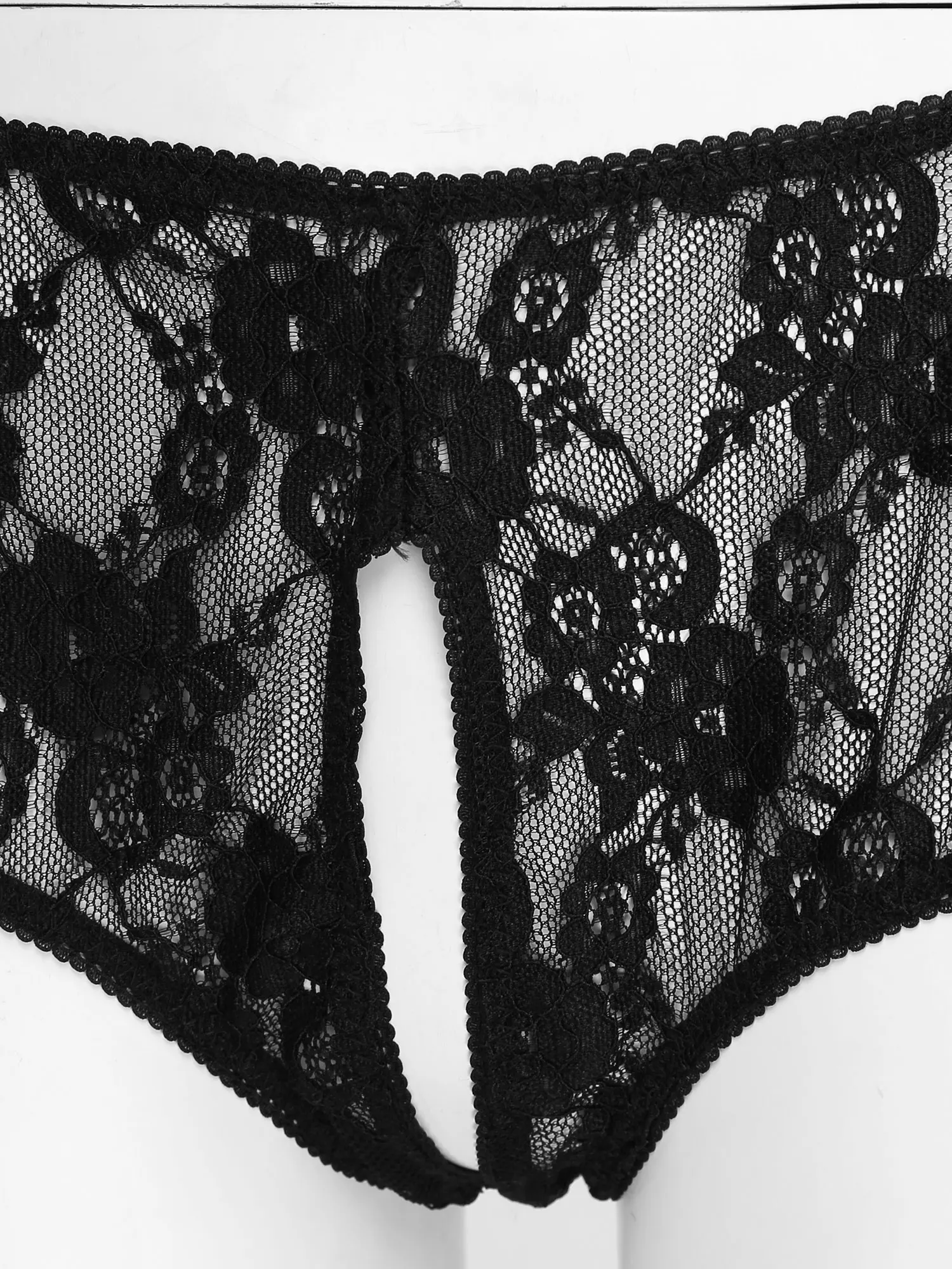 

Women's Lace Bra Top Open Crotch Panties Erotic Sexy Lingerie Suit Adjustable Bra Non Padded Unlined Side Split Underwear Briefs