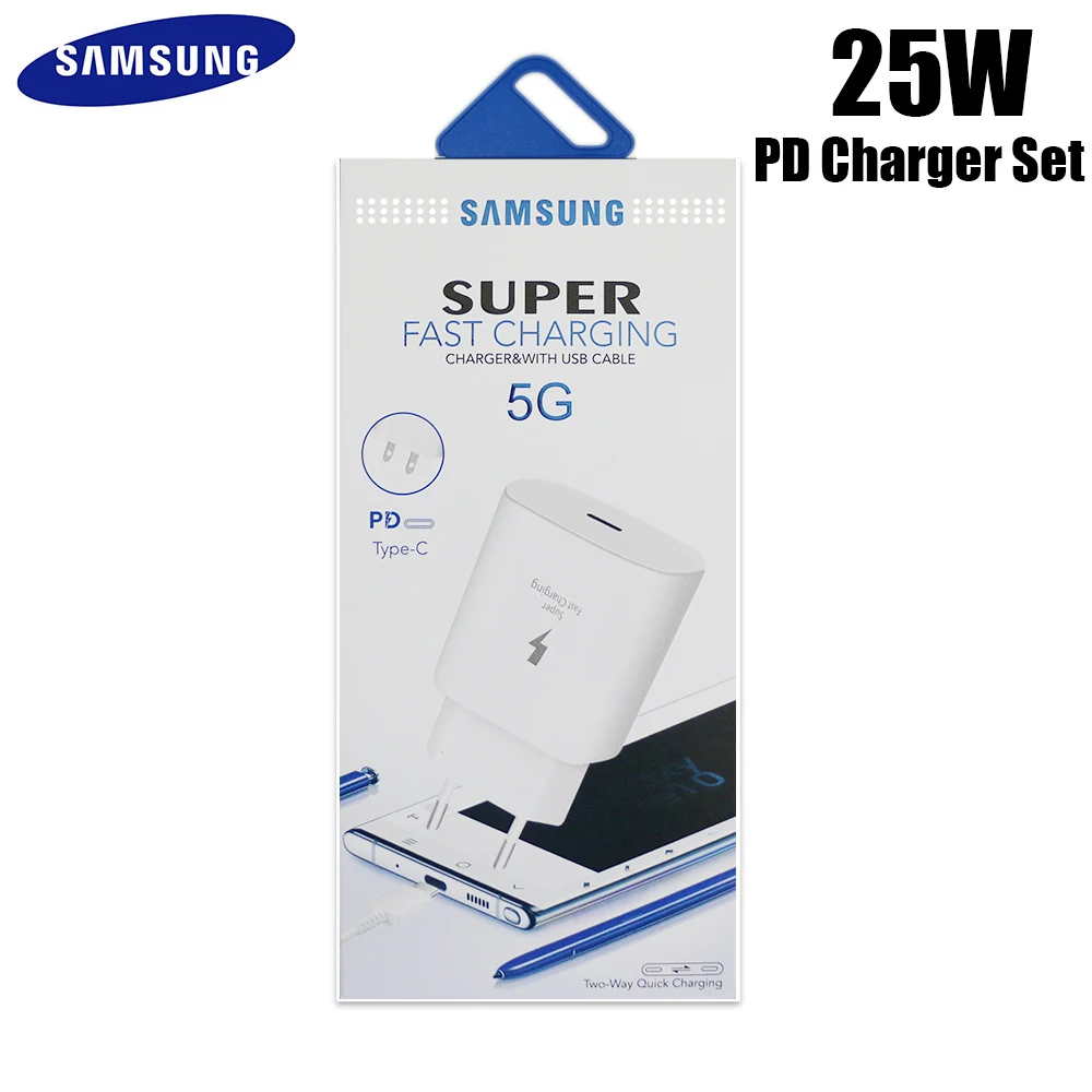 

Original Samsung 25W Note10 Mobile Phone Super Fast Charger Adapter Travel Usb PD PSS Fast Charge For Galaxy Note 10 S20 21 Plus