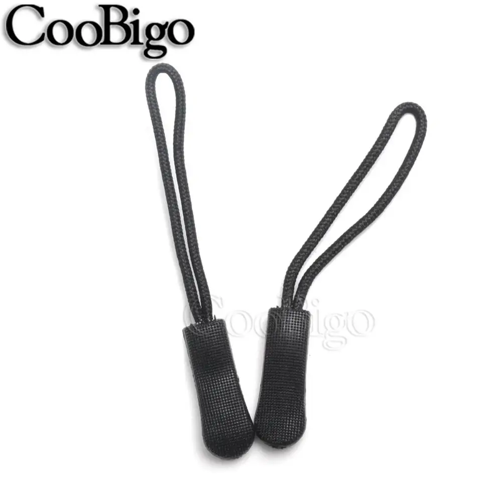 12 шт Черный застежка молния палатка рюкзак Tab сменный зажим подходит веревки тег