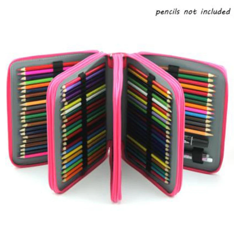 Большой Вместительный чехол из искусственной кожи с 168 слотами многослойный